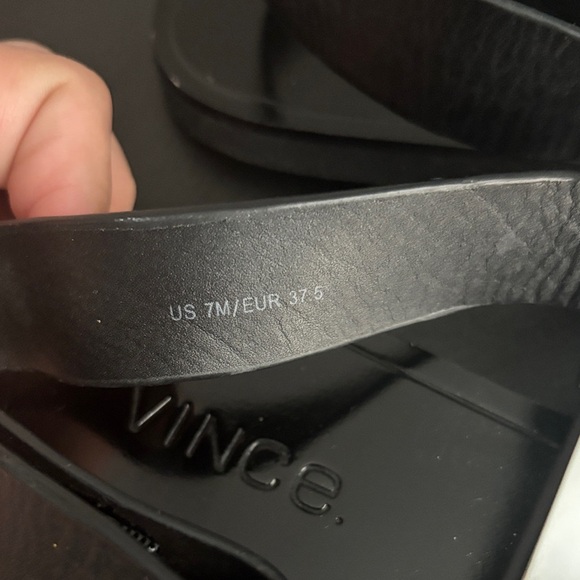 Vince Black and Metallic Silver Ciara Sandals Size 7 - Picture 6 of 9